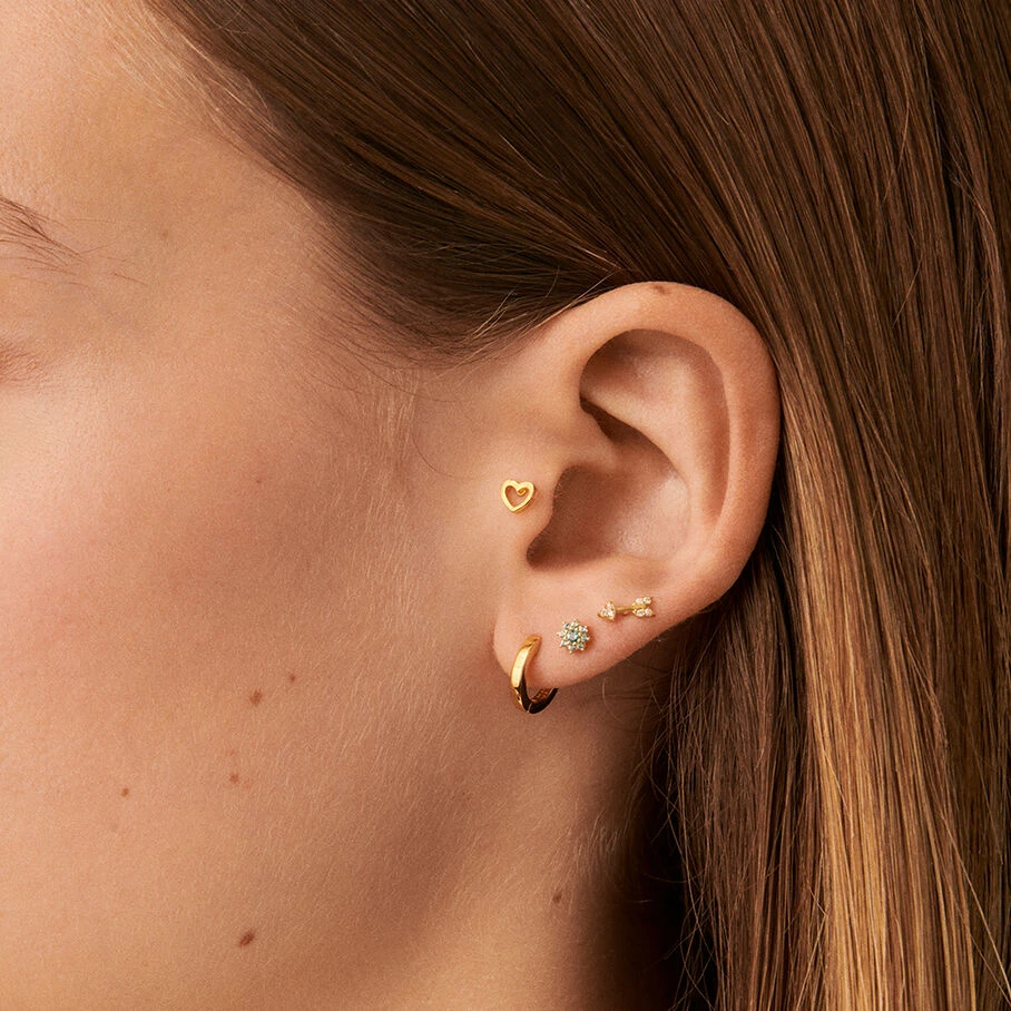 Piercing Puce FLECHITA - Cristal / Doré 2 Piercing Puce FLECHITA - Cristal / Doré – Image 2