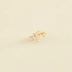 Piercing Puce LIBELULA - Cristal / Doré