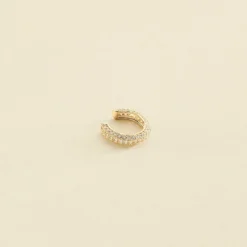 Piercing Ear Cuff PAVE - Cristal / Doré