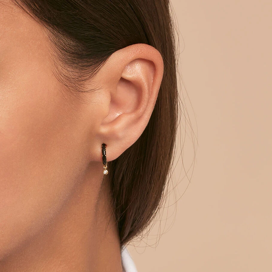 Piercing Créole JUNGLY - Noir / Doré 2 Piercing Créole JUNGLY - Noir / Doré – Image 2