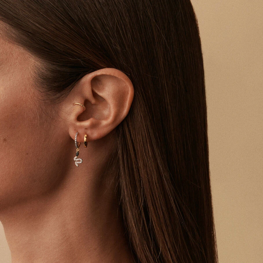 Piercing Créole SNAKY - Doré / Gun 2 Piercing Créole SNAKY - Doré / Gun – Image 2