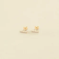 Boucles D'oreilles Puces BARSHINE - Cristal / Doré