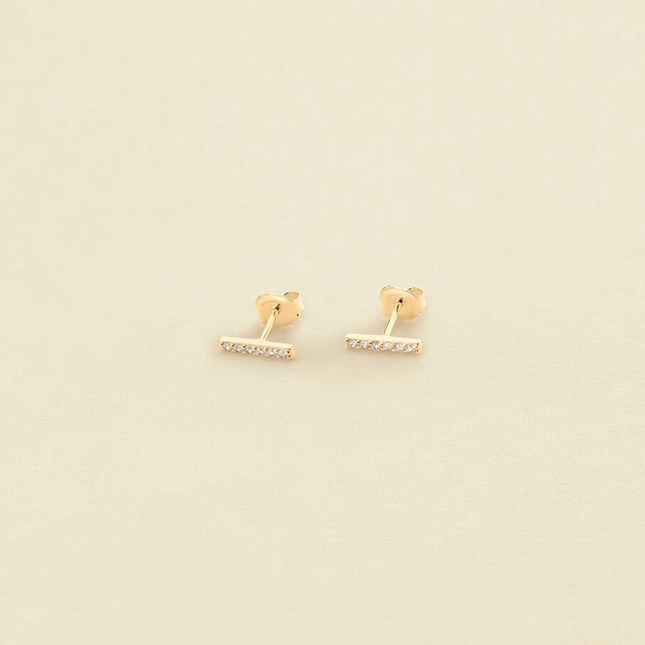 Boucles D'oreilles Puces BARSHINE - Cristal / Doré 1 Boucles D'oreilles Puces BARSHINE - Cristal / Doré