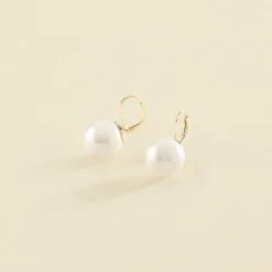 Boucles D'oreilles Pendantes PEARLY - Perle / Doré
