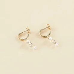 Créoles PETILLE - Cristal / Doré