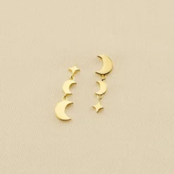 Boucles D'oreilles Pendantes LUNAISON - Doré