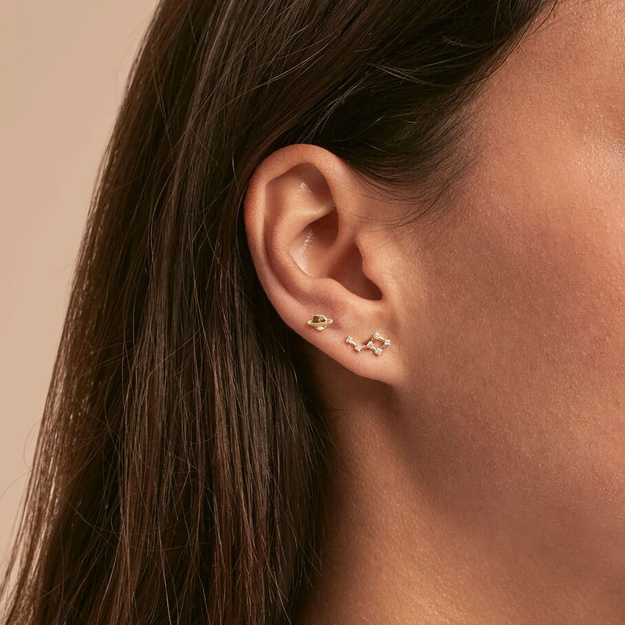 Piercing Puce CONSTEL - Cristal / Doré 2 Piercing Puce CONSTEL - Cristal / Doré – Image 2