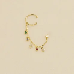 Piercing Ear Cuff MIX & MATCH - Multicolore / Doré