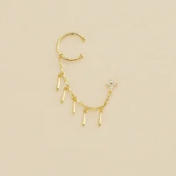 Piercing Ear Cuff VENUS - Cristal / Doré