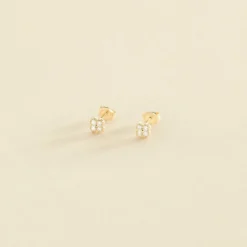 Boucles D'oreilles Puces BELOVED - Cristal / Doré