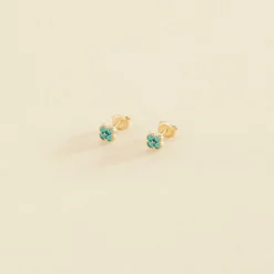 Boucles D'oreilles Puces BELOVED - Turquoise / Doré