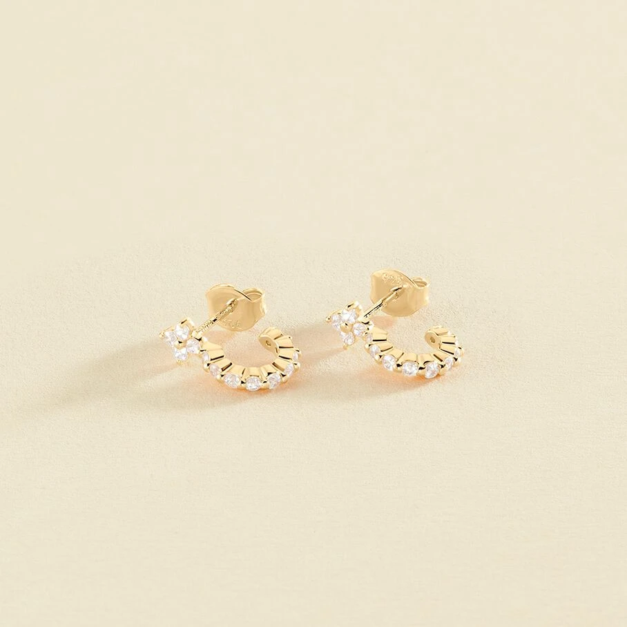 Créoles BELOVED - Cristal / Doré 1 Créoles BELOVED - Cristal / Doré