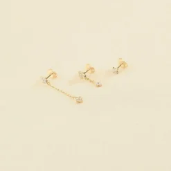 Piercing Puce MIX& MATCH - Cristal / Doré