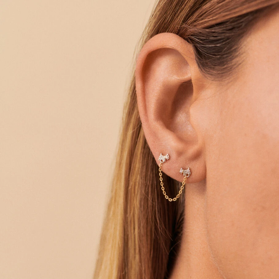 Piercing Puce MASCOTTE - Argenté / Doré 2 Piercing Puce MASCOTTE - Argenté / Doré – Image 2