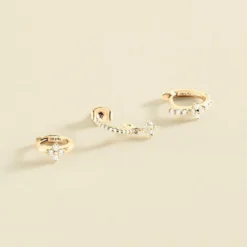 Piercing Créole MIX& MATCH - Cristal / Doré