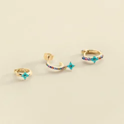 Piercing Créole MIX& MATCH - Multicolore / Doré