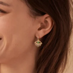 Créoles LUCKY EYE - Vert / Doré -Boutique De Bijoux De Mode 02390792 658 TU M1