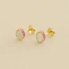 Boucles D'oreilles Puces ATMA - Nacre /rose