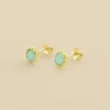 Boucles D'oreilles Puces ATMA - Amazonite/ Jaune