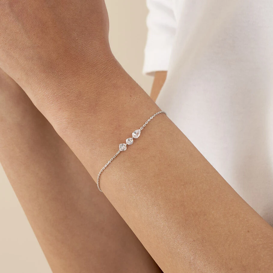 Bracelet Souple PETILLE - Cristal / Argenté 2 Bracelet Souple PETILLE - Cristal / Argenté – Image 2