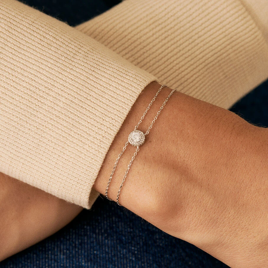 Bracelet Souple IMPERIAL - Cristal / Argenté 2 Bracelet Souple IMPERIAL - Cristal / Argenté – Image 2