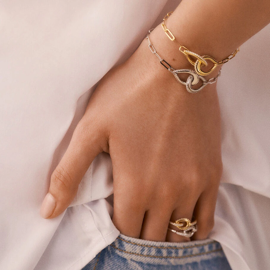 Bracelet Souple GEMINI - Cristal / Argenté 2 Bracelet Souple GEMINI - Cristal / Argenté – Image 2