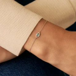 Bracelet Souple LUCKY EYE - Turquoise / Argenté -Boutique De Bijoux De Mode 02420755 650 TU M1