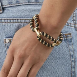 Bracelet Souple SESHA - Noir / Doré -Boutique De Bijoux De Mode 02451152 270 TU M2