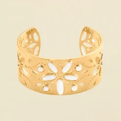 Manchette CARAIBES - Nacre / Doré