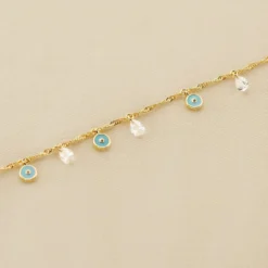 Bracelet Souple CYCLADES - Turquoise / Doré