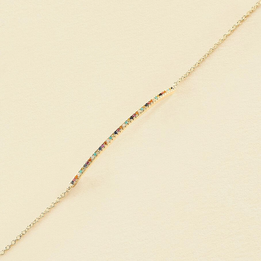 Bracelet Souple RAINBOW - Multicolore / Doré 1 Bracelet Souple RAINBOW - Multicolore / Doré