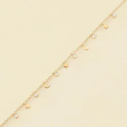 Bracelet Souple LUNITAS - Cristal / Doré