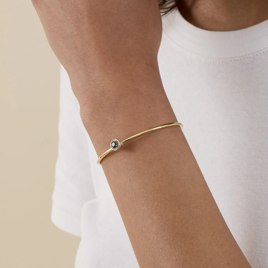 Jonc IMPERIAL - Noir / Doré 2 Jonc IMPERIAL - Noir / Doré – Image 2