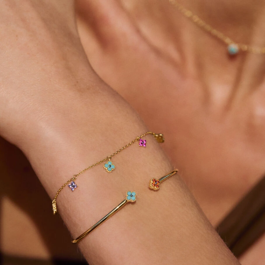 Jonc BELOVED - Multicolore / Doré 2 Jonc BELOVED - Multicolore / Doré – Image 2