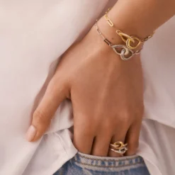 Bracelet Souple GEMINI - Cristal / Doré -Boutique De Bijoux De Mode 02490080 137 TU M2