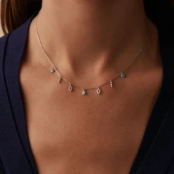 Collier Ras Du Cou LUCKY EYE - Turquoise / Argenté 6 Collier Ras Du Cou LUCKY EYE - Turquoise / Argenté -Boutique De Bijoux De Mode 02623702 650 TU M1