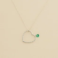 Collier Mi-long BEGUIN - Vert / Argenté