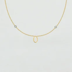 Collier Ras Du Cou LETTRE O - Cristal / Doré