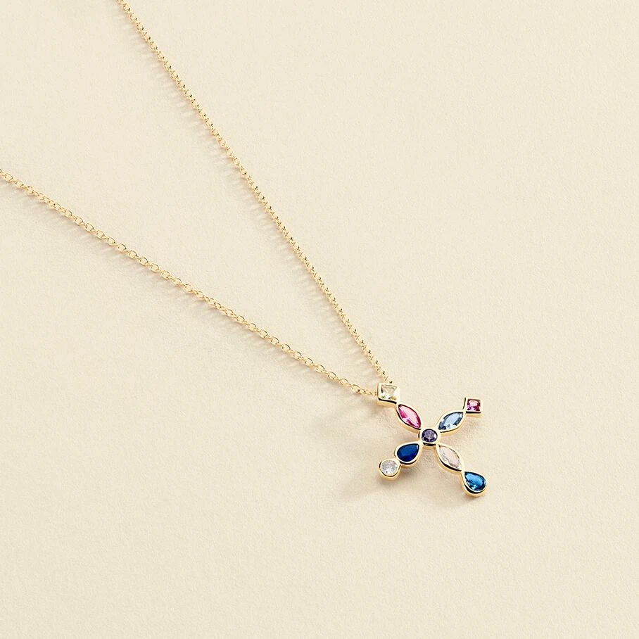 Collier Ras Du Cou LUCES - Multicolore / Doré 1 Collier Ras Du Cou LUCES - Multicolore / Doré