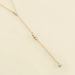 Collier Mi-long PIRAMIDE - Cristal / Doré