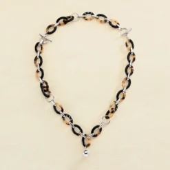 Collier Mi-long BOUCLE - Ecaille / Noir