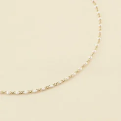 Collier Ras Du Cou SMARTY - Blanc / Doré