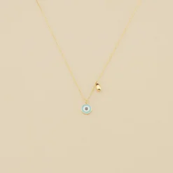 Collier Ras Du Cou CYCLADES - Turquoise / Doré