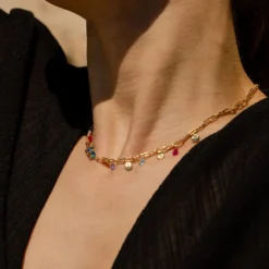 Collier Ras Du Cou CYCLADES - Multicolore / Doré -Boutique De Bijoux De Mode 02681161 256 TU M2