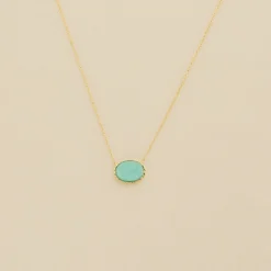 Collier Mi-long ATMA - Amazonite/ Jaune